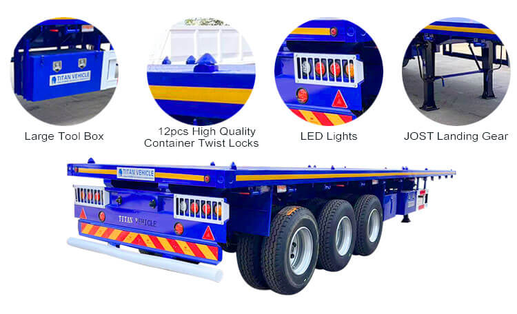 Flat Bed Semi Trailer | 3 Axle 40ft Flat Bed Trailer for Sale in Angola Luanda