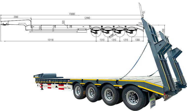 100 Ton Low Bed Trailer Truck for Sale in Angola