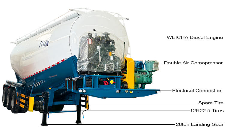 Bulk Cement Semi Trailer for Sale in Luanda Angola
