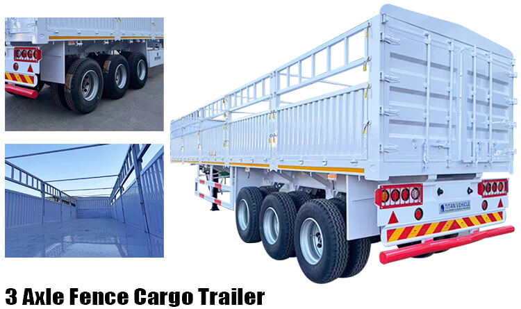 3 Axle 60 Ton Fence Semi Trailer for Sale in Angola