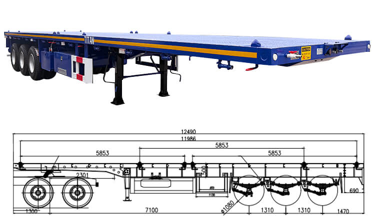 New Heavy Duty 3 Axle 40 Foot Flatbed Trailer for Sale in Angola