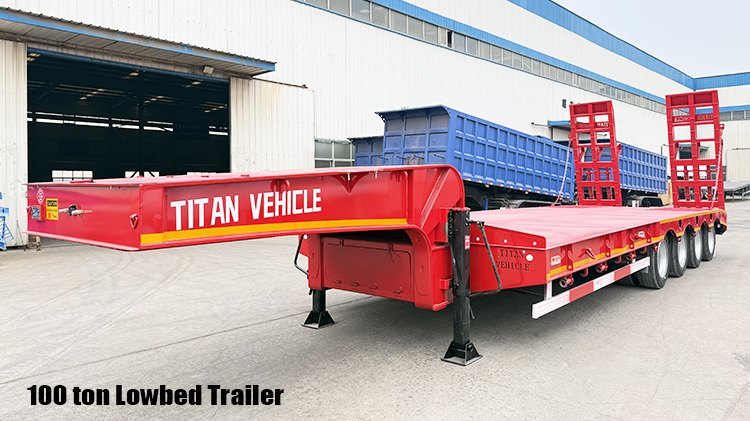 4 Axle 100 ton Lowbed Trailer for Sale Price in Angola
