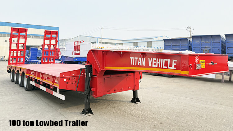 4 Axle 100 ton Lowbed Trailer for Sale Price in Angola