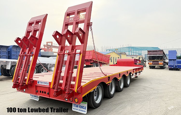 4 Axle 100 ton Lowbed Trailer for Sale Price in Angola