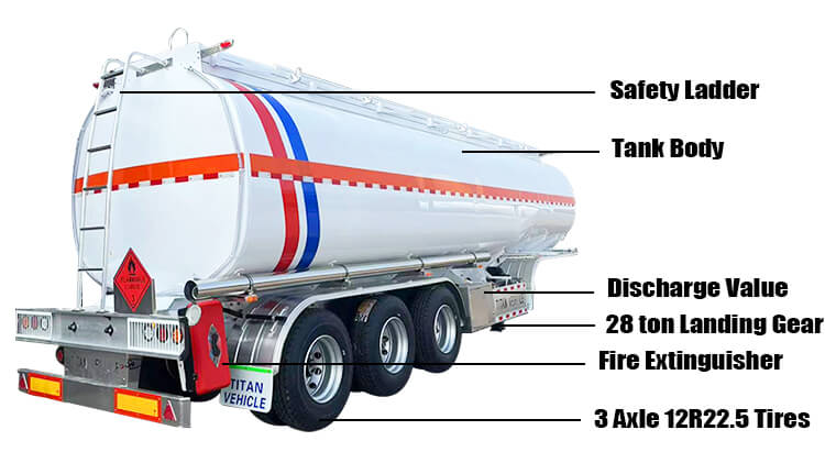 3 Axle 45000 Liters Diesel Tanker Trailer for Sale in Angola