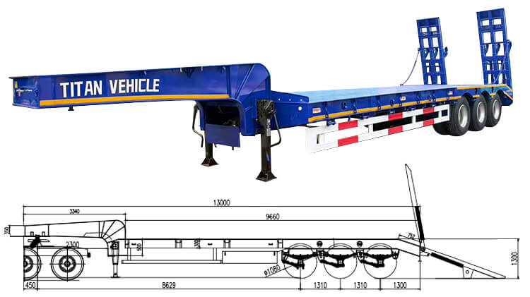 3 Axle Low Bed Semi Trailer Truck for Sale in Angola