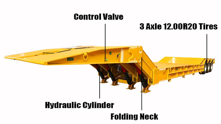 100 ton XL Specialized Folding Neck Trailer for Sale in Angola