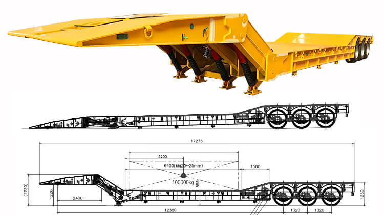 100 ton XL Specialized Folding Neck Trailer for Sale in Angola