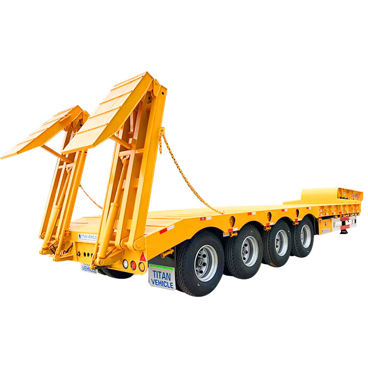 Low Bed Truck Axle Ton Hydraulic Low Bed Truck For Sale In Angola