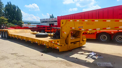 Reboque Gooseneck Removível de 3 Eixos e 60 Toneladas